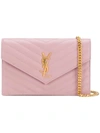 SAINT LAURENT SAINT LAURENT MONOGRAM CHAIN SHOULDER BAG - PINK & PURPLE