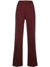 PINKO STRIPED FLARED TROUSERS