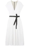 NARCISO RODRIGUEZ BELTED CREPE DRESS