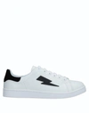 Neil Barrett White Thunderbolt Tennis Sneakers