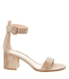 GIANVITO ROSSI Nude Suede Heeled Sandal,GR38P57