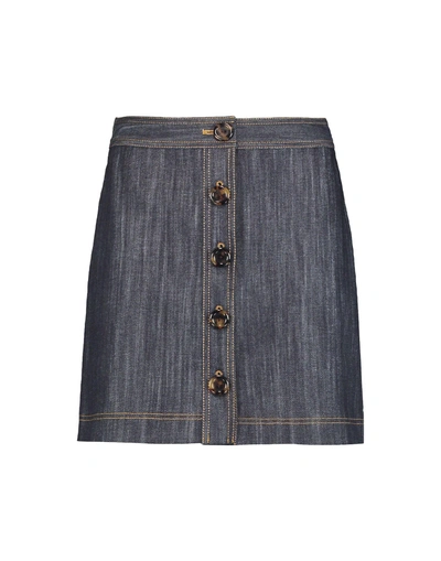 Adam Lippes Buttoned Mini Skirt In Blue