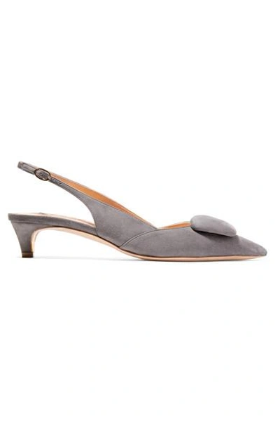 Rupert Sanderson Misty Suede Slingback Pumps In Grey