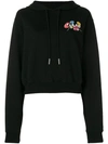 OFF-WHITE OFF-WHITE FLORAL EMBROIDERED HOODIE - BLACK