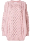 I LOVE MR MITTENS I LOVE MR MITTENS CABLE-KNIT jumper - PINK