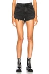 Alexander Wang Bite Distressed Denim Shorts In Grey Aged