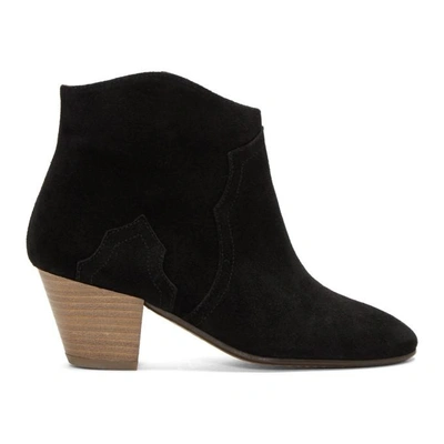 Isabel Marant Dicker Suede Ankle Boots In Black