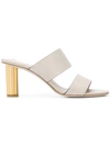 FERRAGAMO SALVATORE FERRAGAMO FLOWER HEEL SANDALS - WHITE