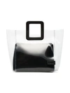 STAUD CLEAR AND BLACK SHIRLEY PVC AND LEATHER TOTE