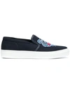 Kenzo Navy Tiger K-skate Slip-on Sneakers In Blue