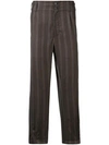 ANN DEMEULEMEESTER ANN DEMEULEMEESTER STRIPED TAPERED TROUSERS - GREY