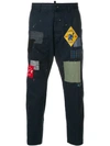 DSQUARED2 PATCHWORK CROPPED TROUSERS