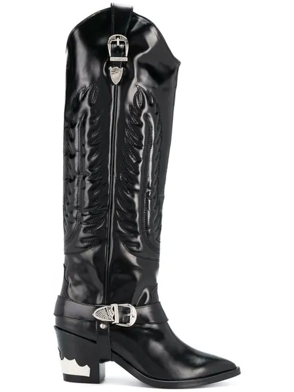 Toga Knee Length Cowboy Boots In Black | ModeSens