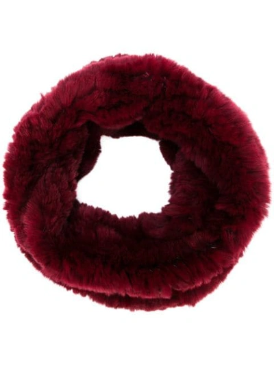 Yves Salomon Round Scarf In Red