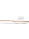 Ancient Greek Sandals Aglaia Buckle Leather Slide Sandals In White