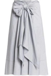 TOME TOME WOMAN TIE-FRONT COTTON SKIRT WHITE,3074457345619072480