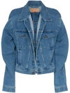 Y/PROJECT Y / PROJECT DOUBLE LAYER LONG SLEEVE DENIM JACKET - BLUE