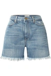 THE GREAT THE EASY CUT OFF FRAYED DENIM SHORTS
