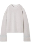 STELLA MCCARTNEY COLD-SHOULDER RIBBED WOOL SWEATER