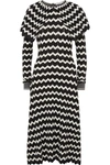 STELLA MCCARTNEY CAPE-EFFECT INTARSIA WOOL MIDI DRESS