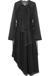 Loewe Asymmetric Polka-dot Chiffon Midi Dress