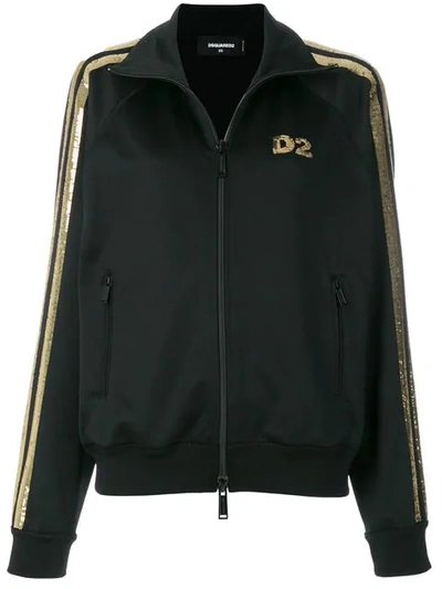 Dsquared2 Track Jacket With Sequins In Black