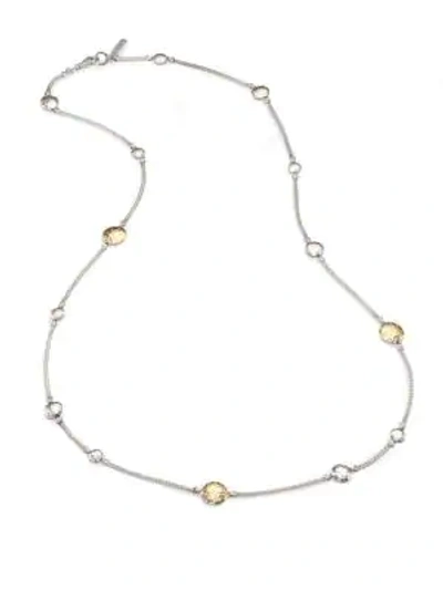 John Hardy Palu 18k Yellow Gold & Sterling Silver Station Sautoir Necklace In Silver/gold