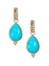 JUDE FRANCES Classic Turquoise, Diamond & 18K Yellow Gold Large Pear Earring Charms