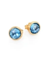 Marco Bicego Women's Jaipur Blue Topaz & 18k Yellow Gold Stud Earrings In Gold Blue Topaz