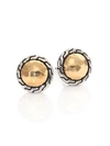 JOHN HARDY CLASSIC CHAIN 18K YELLOW GOLD & STERLING SILVER STUD EARRINGS,400089003744