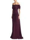 DAVID MEISTER Off-The-Shoulder Ruched Gown