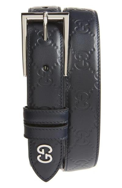 Gucci Reversible Signature Leather Belt In Black