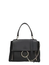 CHLOÉ FAYE DAY SMALL BLACK GRAINED LEATHER SHOULDER BAG,10633011