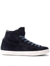 PHILIPPE MODEL PARADIS BLUE SUEDE HIGH SNEAKER,10641451