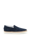 Tod's Suede Espadrille Slip-on Sneaker, Navy In Galassia (blue)