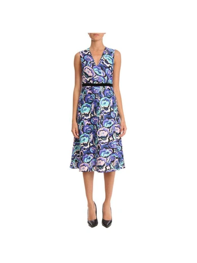 Emilio Pucci Abstract Print Flared Dress - Blue In Multicolor