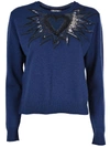 FENDI EMBROIDERED HEART SWEATER,10633058