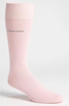 Calvin Klein Men's Socks, Giza Cotton Flat Knit Crew In Rosa Pink