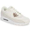 Nike Air Max 90 Premium Sneakers In Sail/ Sepia Stone/ White