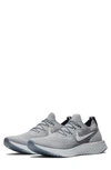 Nike Epic React Flyknit Running Shoe In Black/ Black-racer Blue