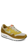 Nike Air Max 1 Premium Retro Sneaker In Dark Curry/ White-blue-black
