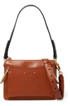 CHLOÉ ROY SMALL LEATHER AND SUEDE SHOULDER BAG