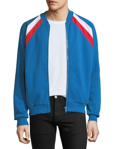 Givenchy Felpa Colorblock Light Bomber Jacket In Blue
