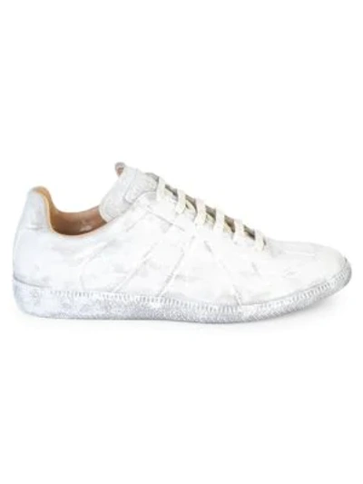 Maison Margiela Replica Leather Low-top Sneakers In Grey White