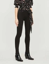 7 For All Mankind Womens Rinsed Black Illusion Luxe Skinny High-rise Jeans In Rinsed Black