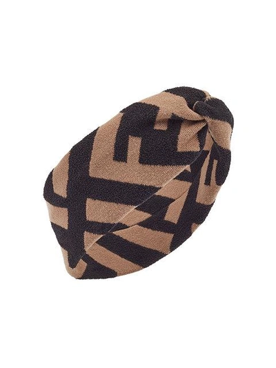 Fendi Logo Intarsia-knit Headband In Multicolore