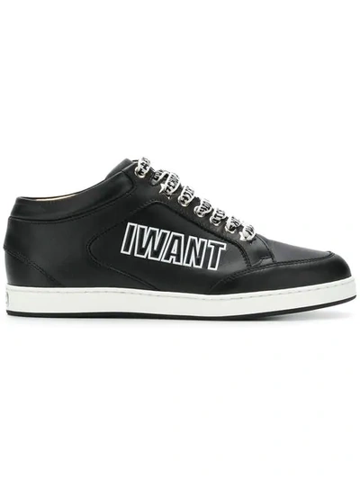 Jimmy Choo Miami Logo Sneakers In Black