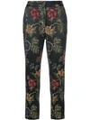 ROSETTA GETTY FLORAL EMBROIDERED TAILORED TROUSERS