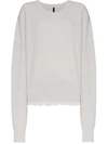 Ben Taverniti Unravel Project Unravel Oversized Chopped Crew Sweater In Grey In Grey