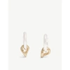 LAURA LOMBARDI ONDA CHARM STERLING SILVER AND BRASS EARRINGS